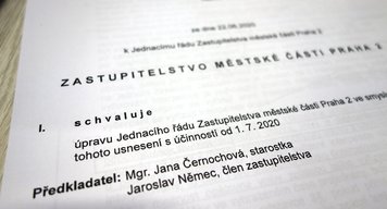 Změna jednacího řádu zastupitelstva Prahy 2